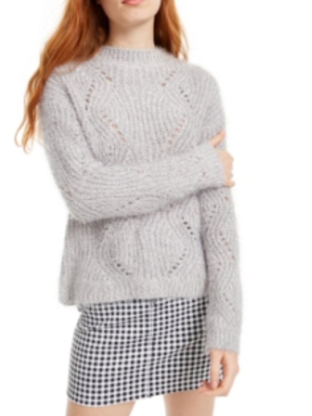 Freshman Junior's Storm Grey Crewneck Knit Sweater XL
